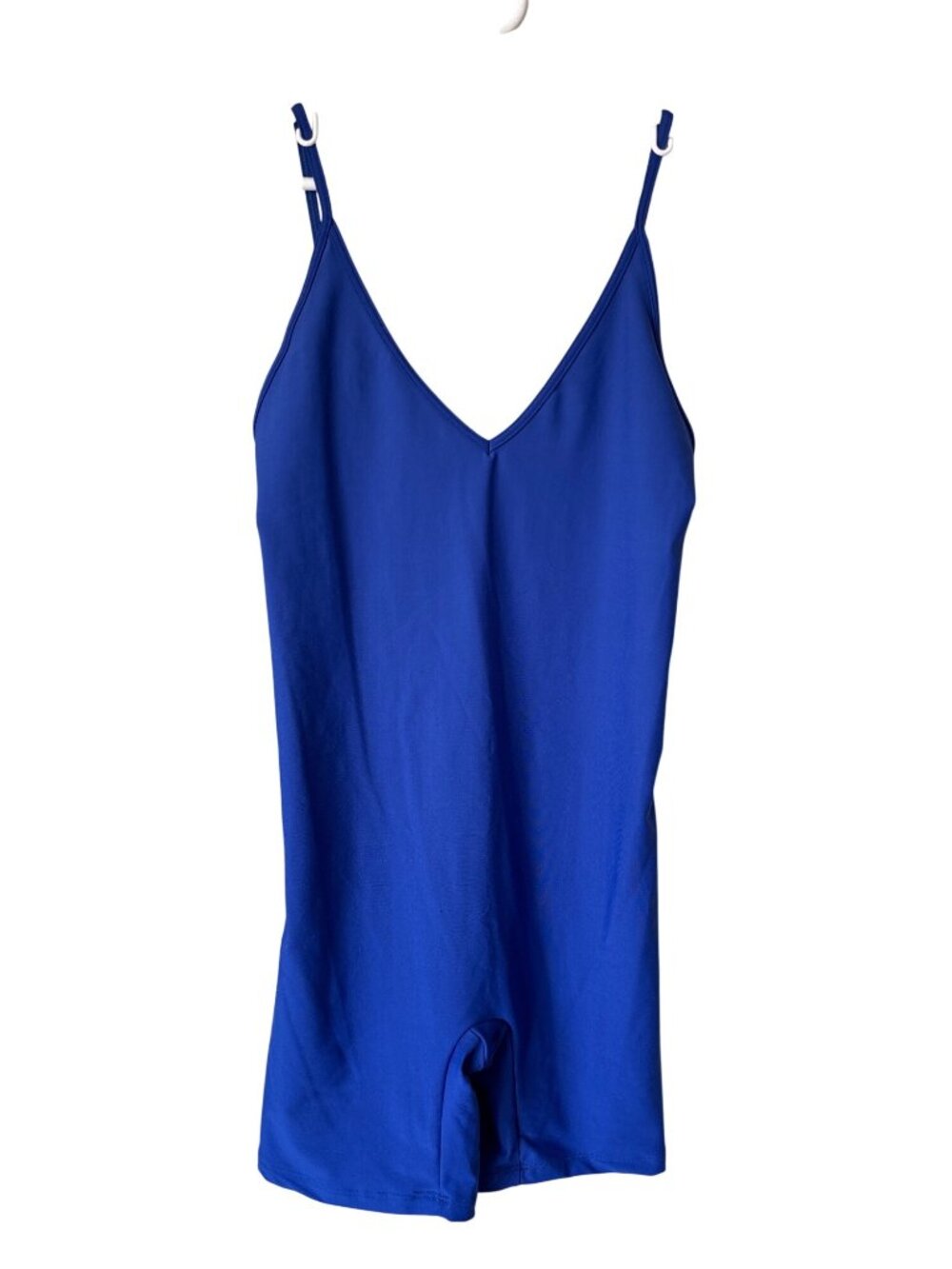 Skatie Bodysuit Size XL Sleeveless V Neck Adjustable Straps Stretch Blue Active